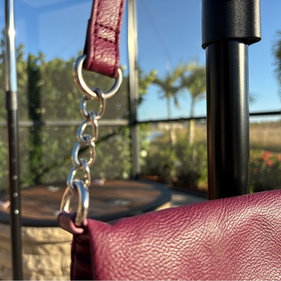 Nine West Crossbody / Clutch Bag | Burgundy | Good Condition | Link Chain - Picture 3 of 15